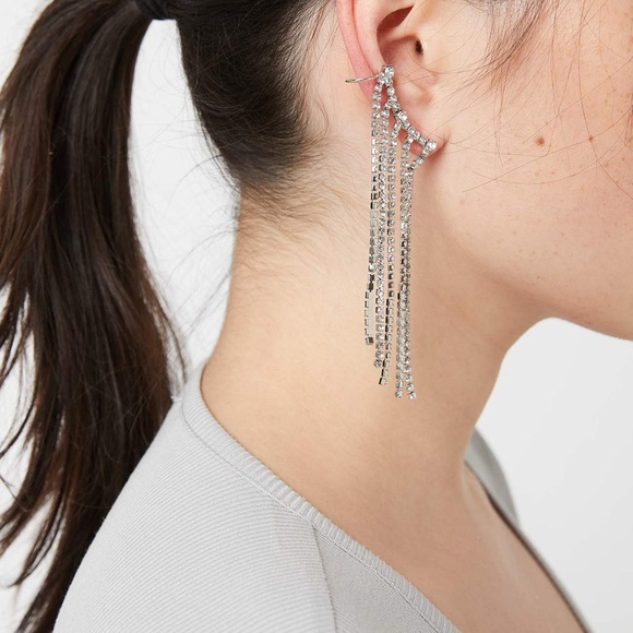 Dangle Rhinestone Ear Cuffs - Picture 3 of 5